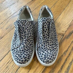 J Slides Heidi Leopard Suede Platform Slip On Sneakers Size 10